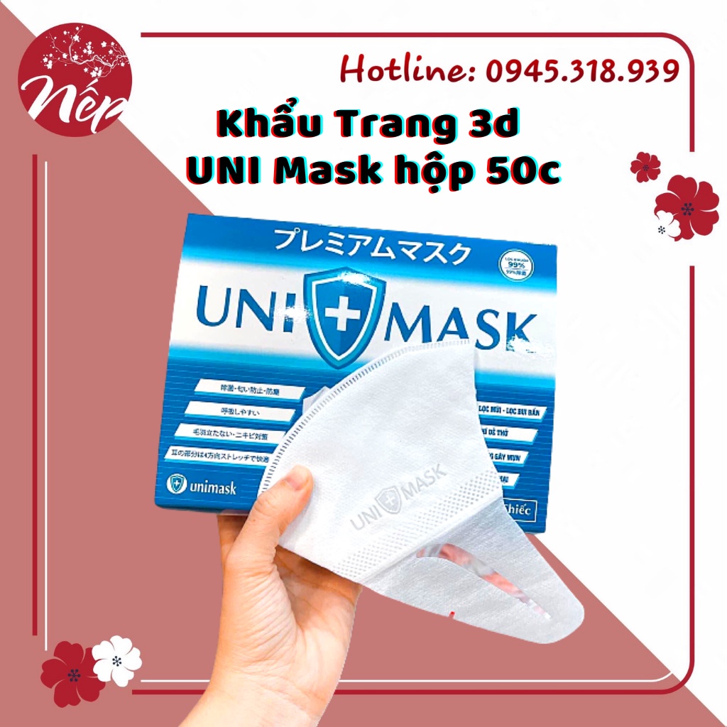 [ HÀNG VIỆT NAM ] Khẩu Trang 3d Uni mask chính hãng công ty tnhh UNI Mask