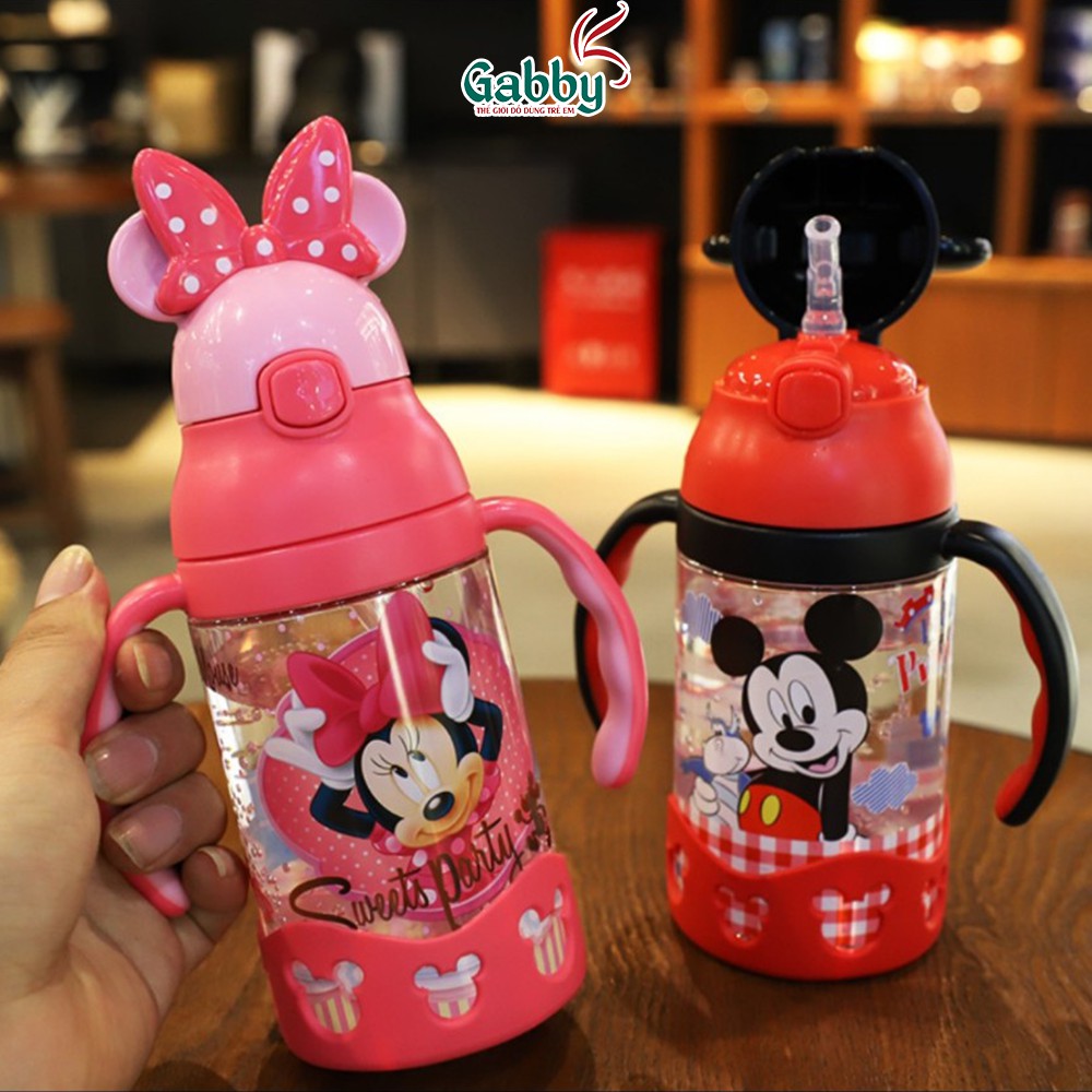 BÌNH NƯỚC QUAI CẦM 430ML (Hình Mickey/ Minnie/ Elsa/ McQueen/ Sofia/ Princess/ Super Wings)