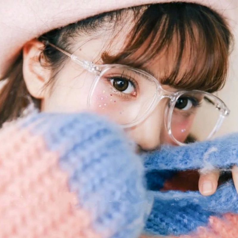 (KIQI-FASHION) COD Kính Gọng Vuông Trong Suốt Chống Ánh Sáng Xanh Thời Trang Cho Nam Nữ