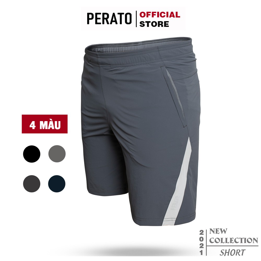 Quần Đùi Nam PERATO (4 màu), Vải Gió Mềm Mại, Bền Màu, Lưng Chun Thoải Mái (QSGP21007-02)