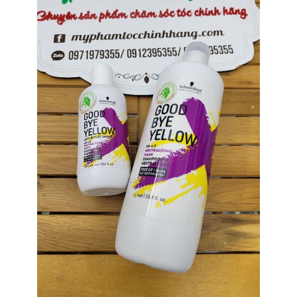 Dầu gội tím khử ánh vàng cho tóc trắng bạch kim Schwarzkopf Goodbye Yellow Shampooing 300ml - 1000ml