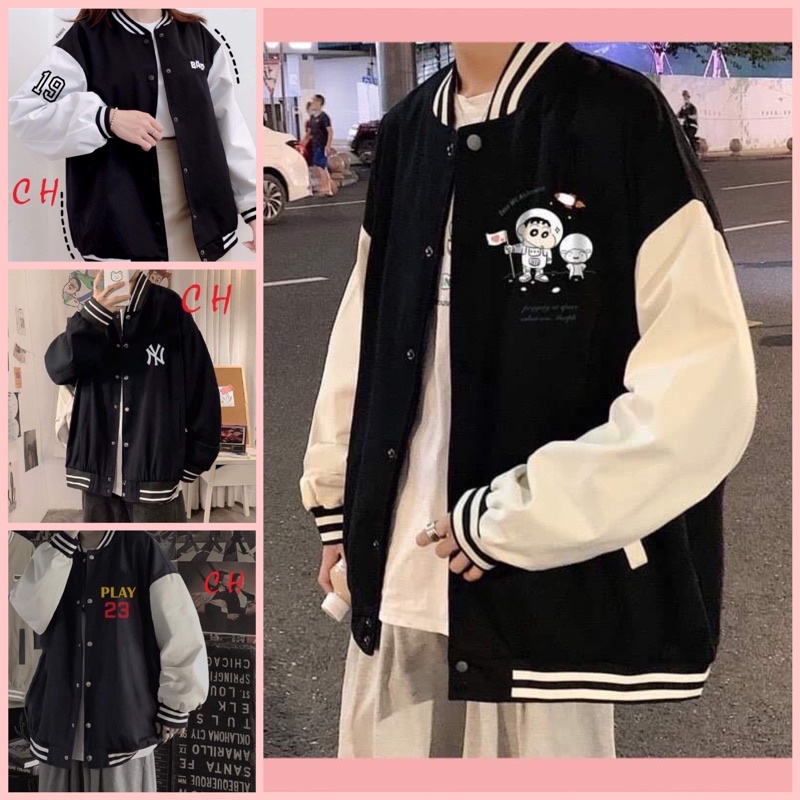 Áo khoác bomber Bad 19 🌸kiểu dáng unisex🌸Freesize 55kg🌸phong cách Hàn Quốc