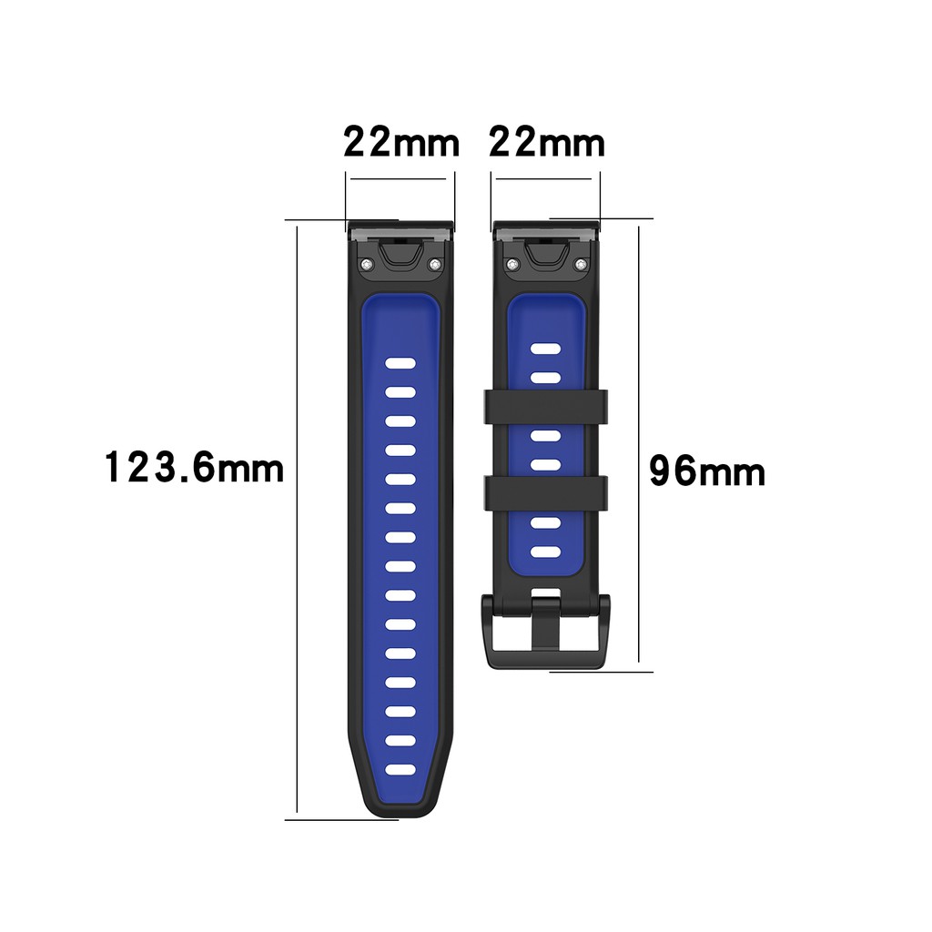 20 22 26 mm Release Quick Band Strap for Garmin Watch Fenix 6 6S 6X Pro 5 5S 5X Plus Double Color Sports Silicone Wristband