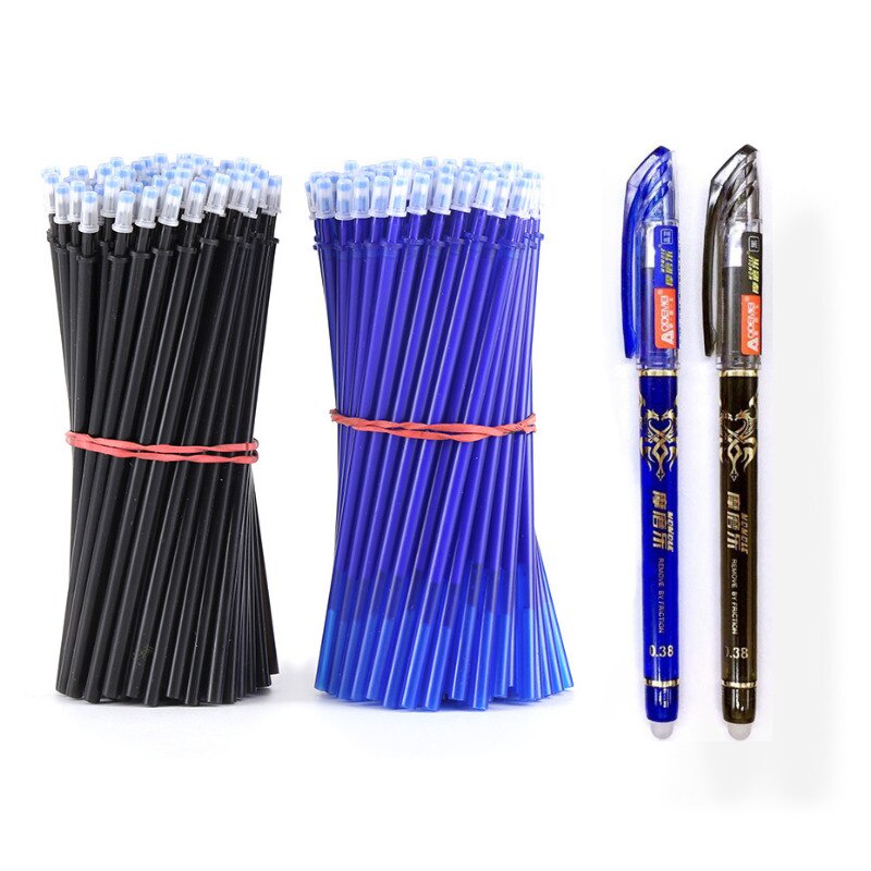 Set 2 bút mực gel và 20 ruột bút 0.5mm màu xanh dương/đen/đỏ có thể tẩy