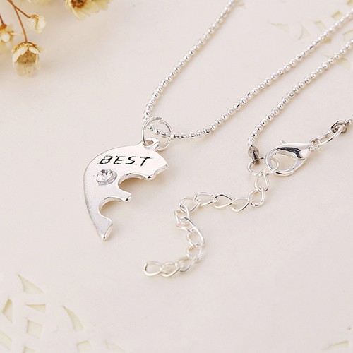 Bộ 3 vòng cổ tình bạn mặt hình tim khắc chữ &quot;Best Friends Forever&quot;