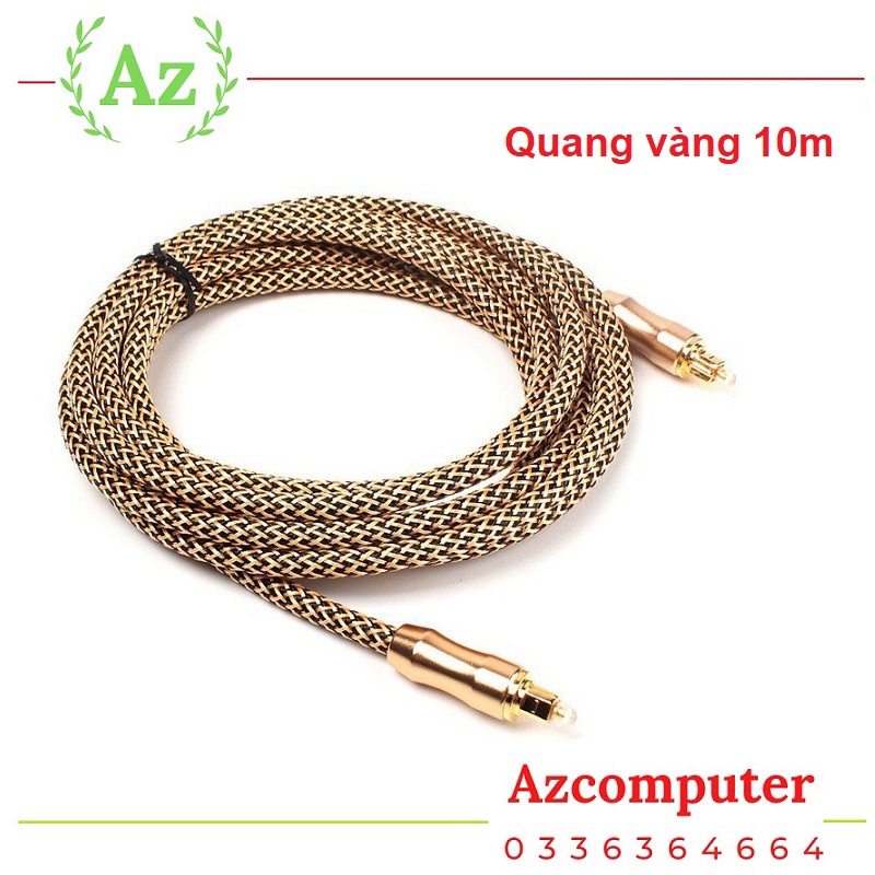 Cáp Quang Toslink Optical đầu mạ vàng 24k dài 10m - Toslink Optical Cáp quang âm thanh