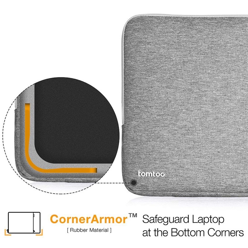 TÚI CHỐNG SỐC TOMTOC (USA) 360° PROTECTIVE MB AIR 13&quot;-PRO 13&quot;-PRO 14″ GRAY A13D2G1