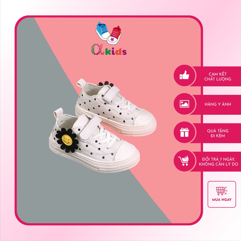 Alpha Kids Giày Bata Cho Bé Gái Hình Hoa Cúc Xinh Xắn Quai Dán Thể Thao Êm Chân Cho Bé Gái 5 14 Tuổi