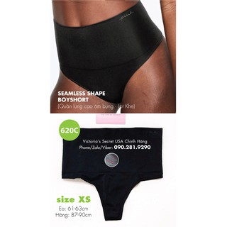 (Quần lót XS) - Quần lót đen, lọt khe, lưng cao ôm bụng, Seamless Shape Thong (620), mông 87-90cm - Victoria's Secret