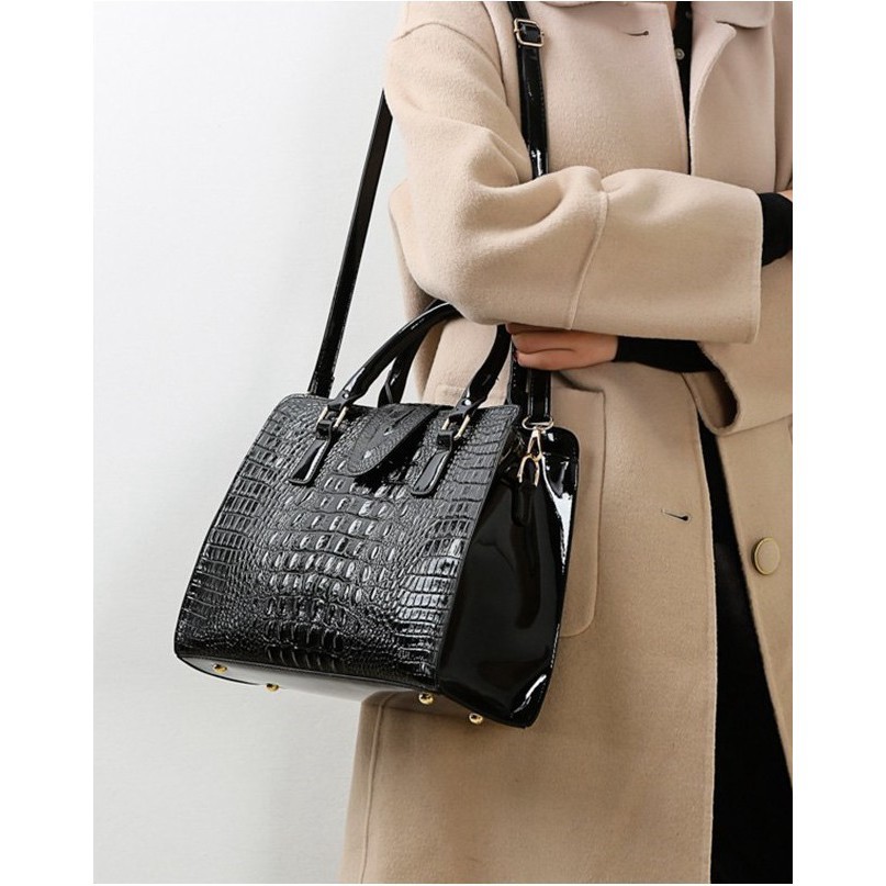 Túi xách công sở da cá sấu tinh xảo thời trang Âu Mỹ 2021 (combo 3 món) TX18 túi đeo chéo -Chip Xinh Boutique | BigBuy360 - bigbuy360.vn