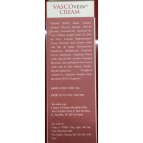 Kem thoa - Viên uống giảm đau, sưng, phù chân, hỗ trợ trong suy giảm tĩnh mạch Vascovein Oribe ( Tuýp 50g - hộp 30 viên)