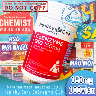 💖CÓ BILL ÚC💖 Hỗ trợ tim mạch, huyết áp Healthy Care Coenzyme Q10 150mg 100 viên 💖 CoQ10 💖 Chuẩn Chemist Warehouse - Úc