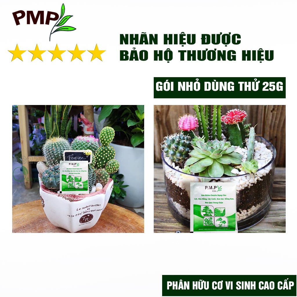 Phân tan chậm Soyda PMP cho sen đá, xương rồng viên nén 25g-150g