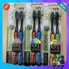 vỉ 2 Bàn chải đánh răng than tre hàn quốc Bossi 1012