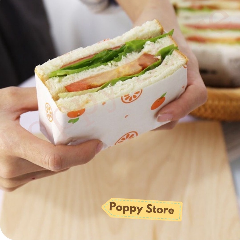 SET 10 GIẤY KHÔNG THẤM DẦU - POPPY STORE - LÓT BÁNH, GÓI SANDWICH , HAMBERGER