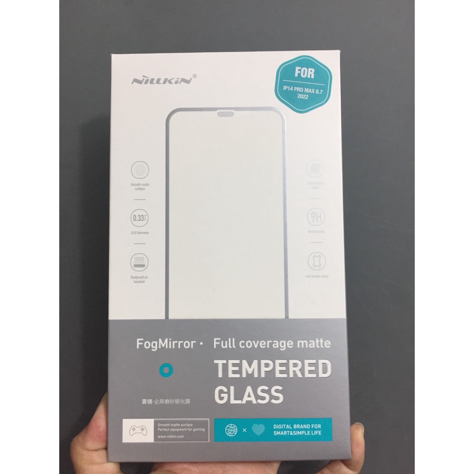 [14 pro max]Cường lực full màn hình chống vân tay cho iP 14 Pro Max Nillkin FogMirror