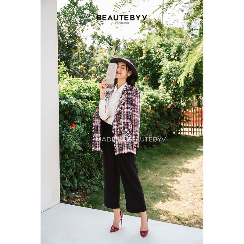 Pass áo blazer tweed của BeautebyV size M