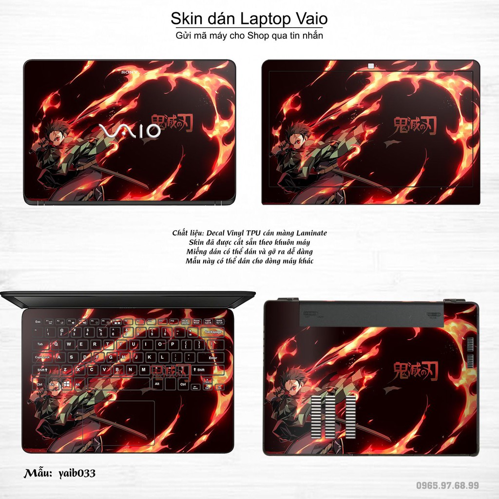 Skin dán Laptop Sony Vaio in hình Kimetsu No Yaiba _nhiều mẫu 2 (inbox mã máy cho Shop)