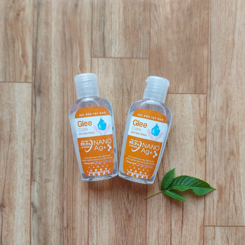 Nước rửa tay khô cao cấp Glee Care 60ml diệt khuẩn nhanh, gel dưỡng ẩm, hương tự nhiên công nghệ Nano bạc