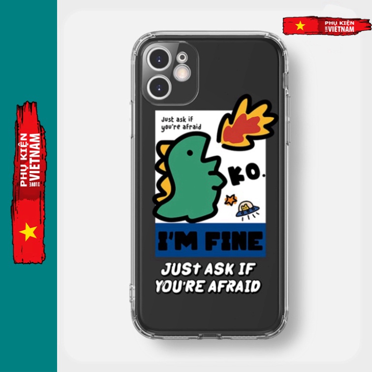 Ốp lưng iphone 6, 6s plus, 7 8 Plus, X, XS, XR, XSMAX, 11 , 12, 13 PROMAX suốt trong quãng khủng long thời tiền sử PHUN