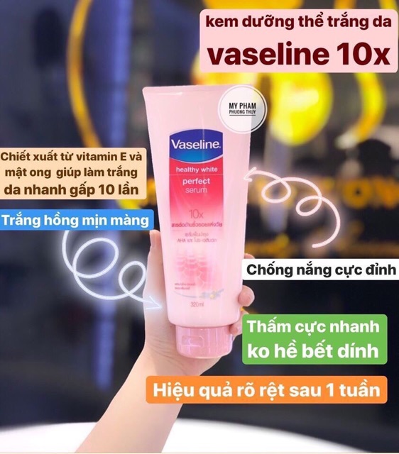 Dưỡng Thể Vaseline 10x- 30x - 50x Thái Lan Tặng Kèm Kích Trắng Abutine