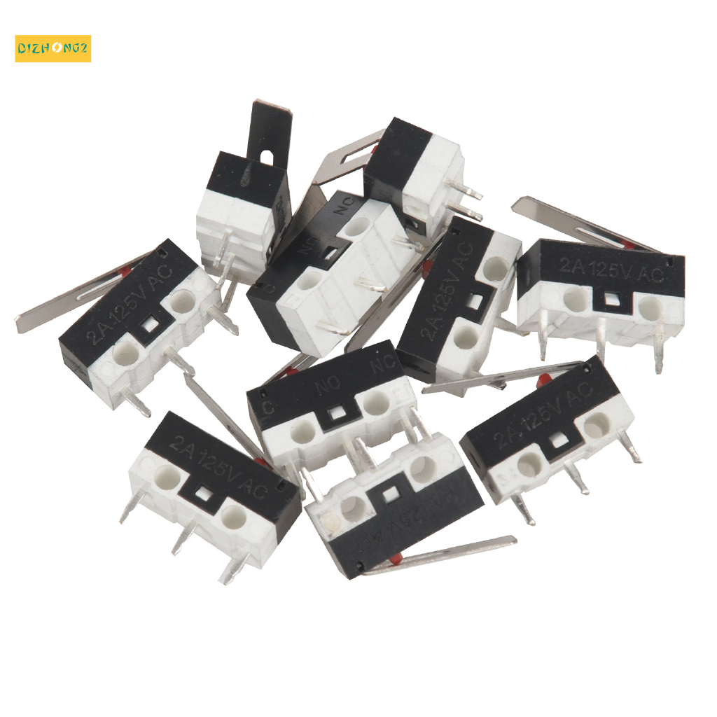10 Pcs AC 125V 1A SPDT 1NO 1NC Momentary Long Hinge Lever micro-type Switch