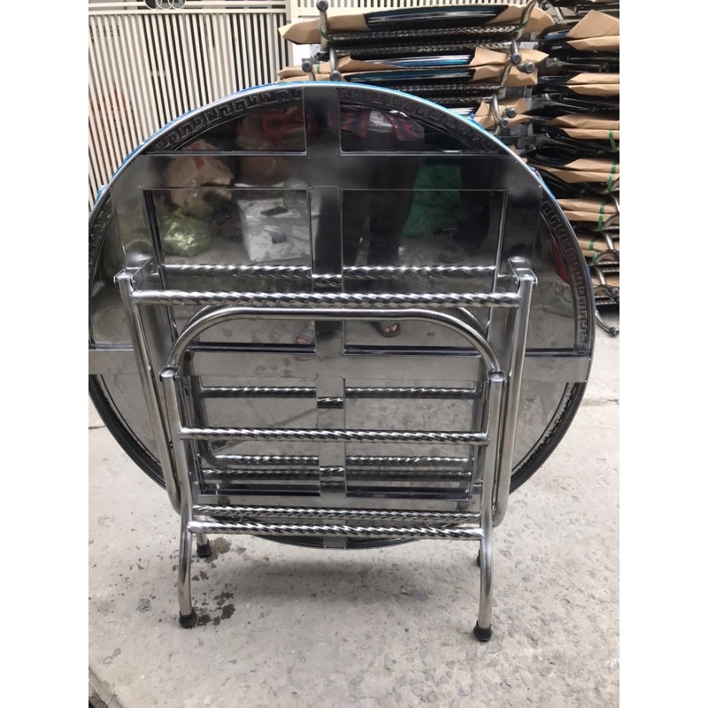 (Rẻ nhất) Bàn gấp inox tròn 1.2m inox 100%