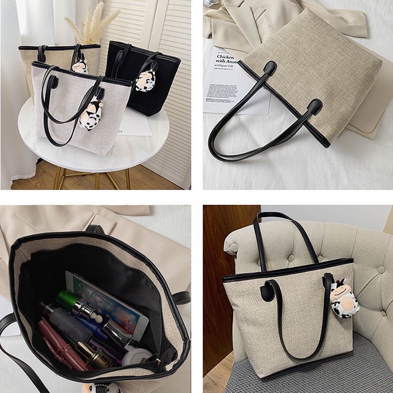 Túi đeo vai túi xách nữ CHEN, tui tote a4 đi làm vải canvas trơn style ulzzang Hàn Quốc TX43