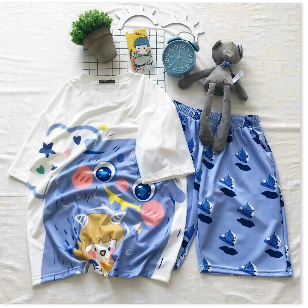 SET THUN NỮ COTTON,THIẾT KẾ HỌA TIẾT TRÊN ÁO SIÊU DỄ THƯƠNG LANA FASHION