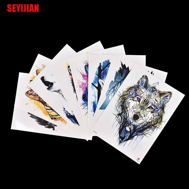 1 Hình Xăm Dán Tạm Thời Hình Sói Chống Nước 21 * 14.8Cm
