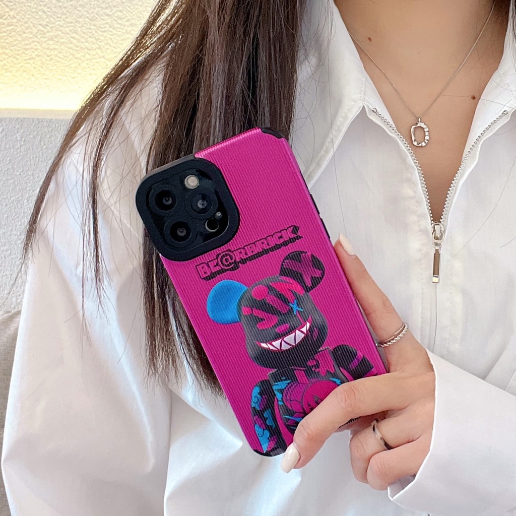 Ốp Điện Thoại Chống Sốc Màu Đỏ Hồng Thời Trang Cho iPhone 14 / 13 / 12 / 11 / X / 8 / 7P