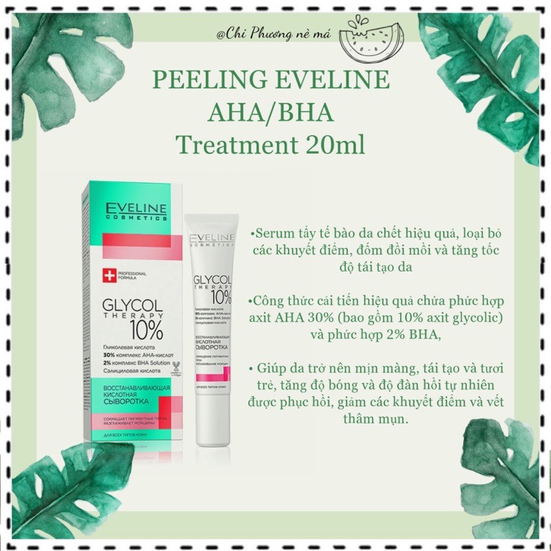 Tẩy da chết Peeling Eveline 10%GLYCOLIC ACID, 30% AHA& 2%BHA