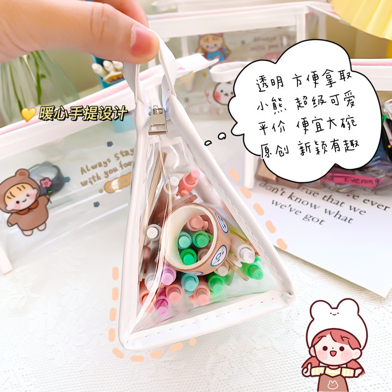 Túi mỹ phẩm trong suốt hoạt hình cô gái