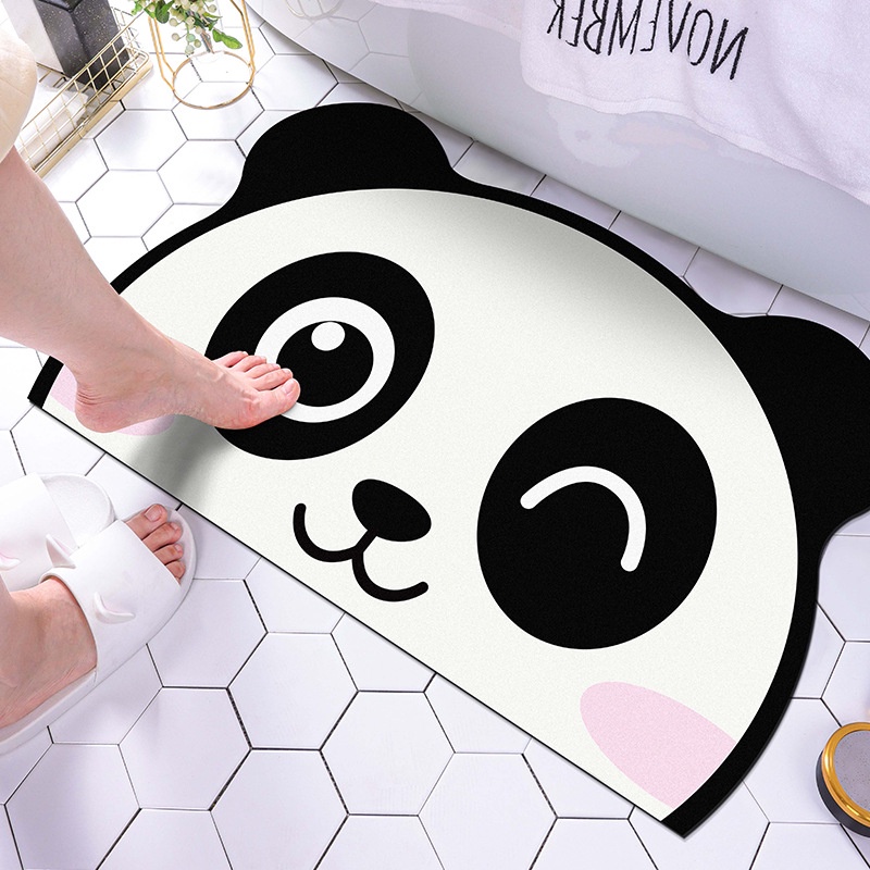 Thảm lau chân siêu thấm hút in hình cute, thảm trải sàn chùi chân bám dính Oron