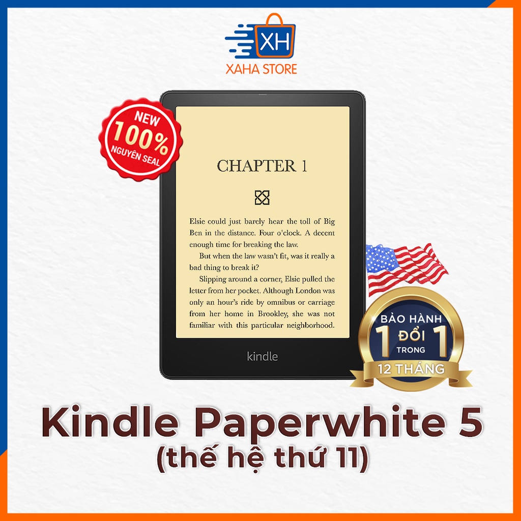 Máy Đọc Sách Kindle Amazon Paperwhite 5 11th generation 2021 NEW 100% Đèn Vàng Màn Hình 6.8 Inch Chống Nước- Xaha Store | BigBuy360 - bigbuy360.vn