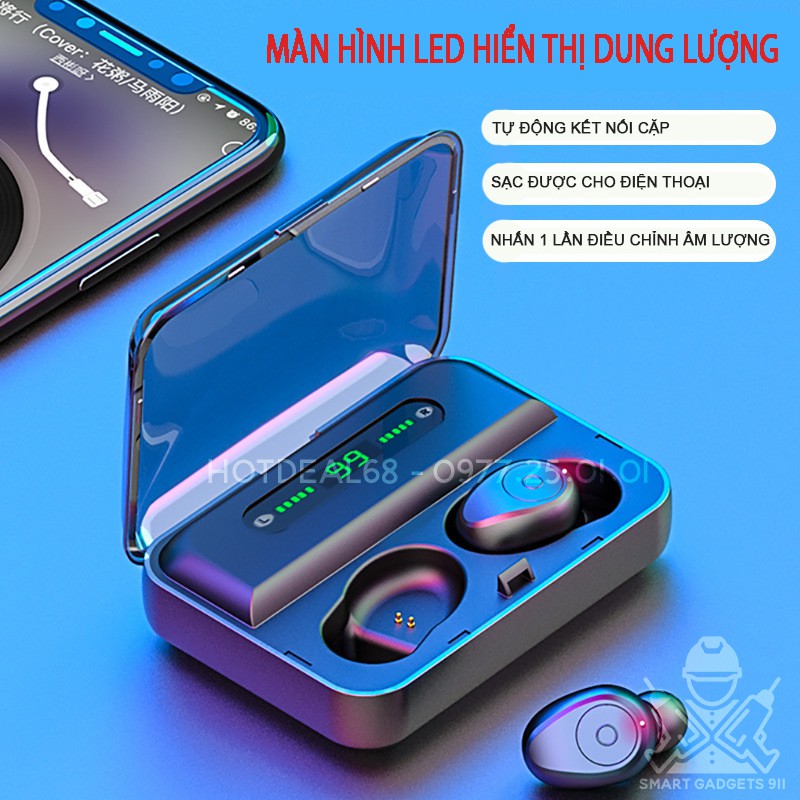 Tai Nghe Bluetooth Không Dây LUXURY ELEVATED TWS 5.0 Kèm Mic