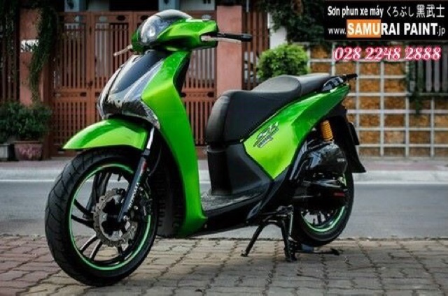 [COMBO] Sơn xịt Samurai màu Xanh Lá Kawasaki Z1000 với Bóng - K1K