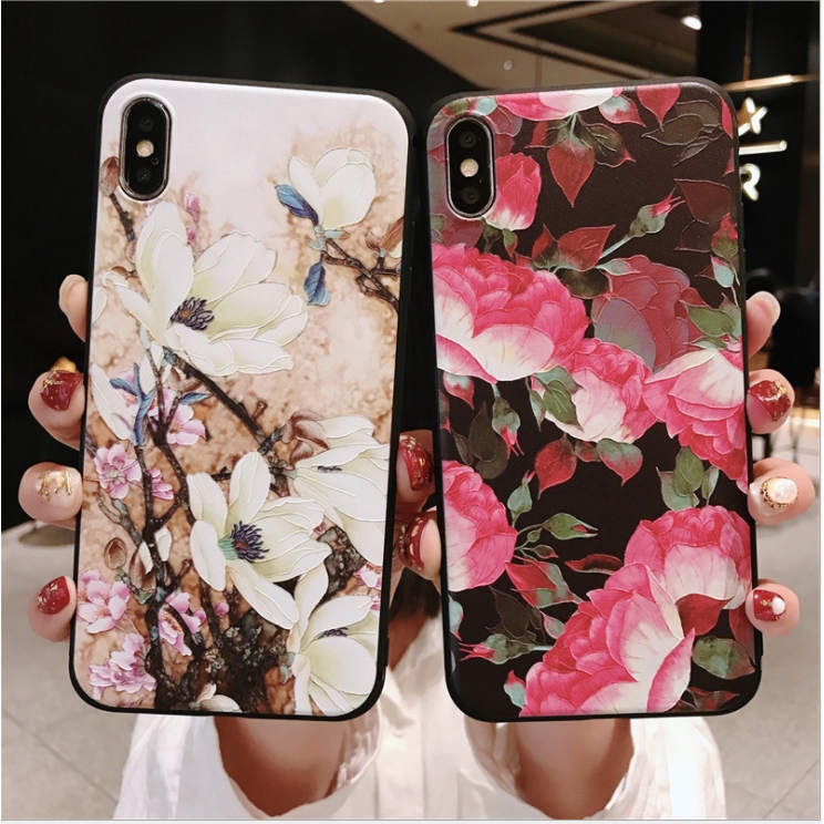 Ốp điện thoại TPU dập hình hoa lá tươi sắc cho Xiaomi Redmi Note 11 Pro 5G 11S 10 Pro 10S 10 5G 9S 8T 9 8 7 6 5 Pro 5A Prime 4 4X