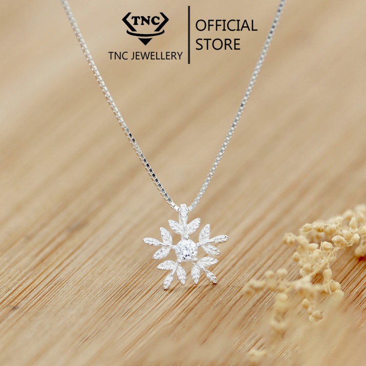 Dây Chuyền Bạc Ý, Vòng Cổ Bạc TNC JEWELLERY Bông Tuyết Trắng Sang Trọng Cho Nữ