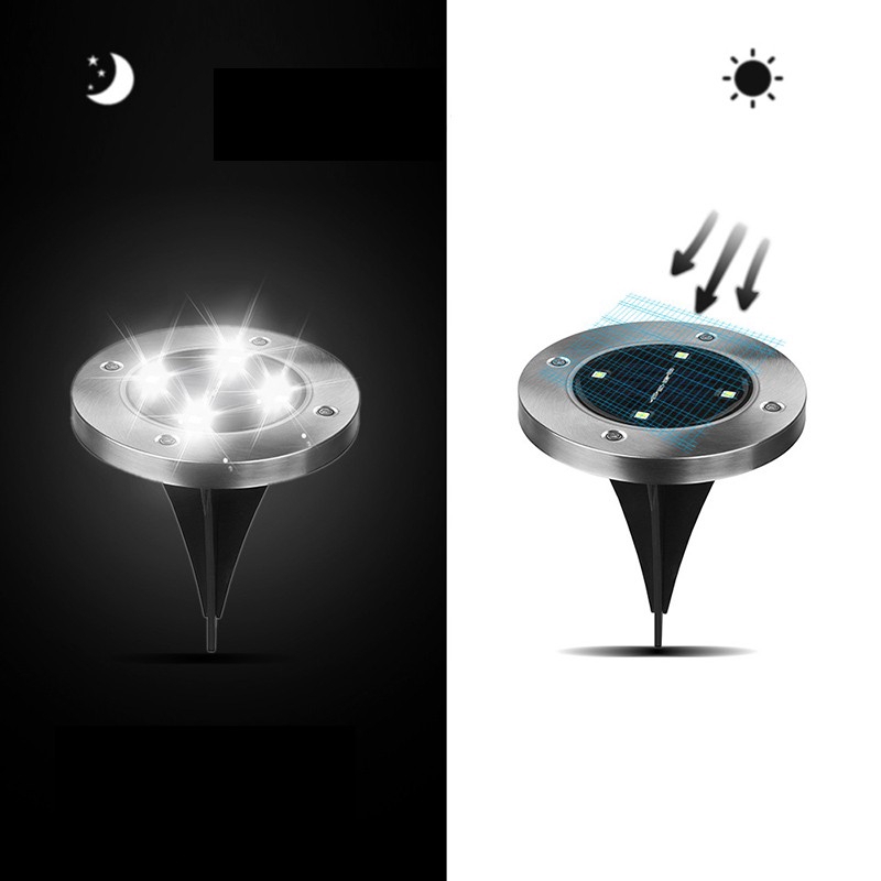 Đèn 4 bóng LED trang trí đất chạy bằng năng lượng mặt trời chống thấm nước