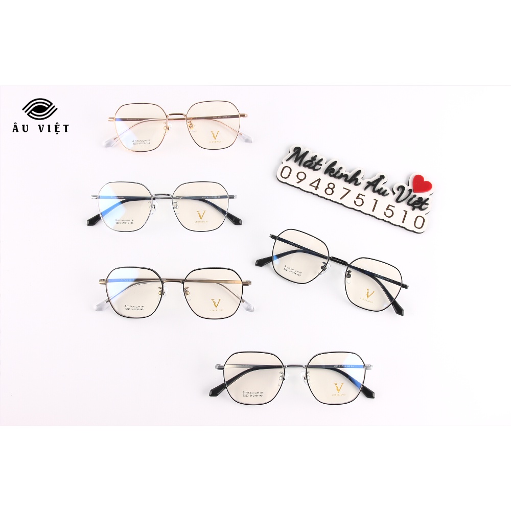 Gọng kính kim loại titanium Luxurious 9223 nam nữ dáng vuông Full box