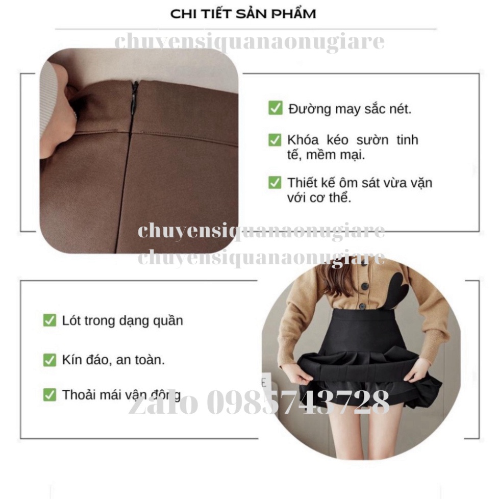 Chân váy tennis xếp ly dáng mới chữ A lưng cao che hông bigsize phong cách ullzzang (có XS, XL inbox riêng shop) ka