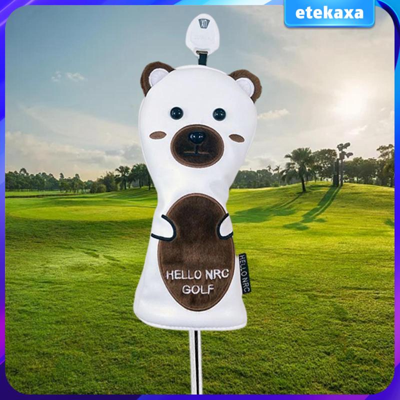 [Etekaxa] Vỏ bọc đầu câu lạc bộ Golf Da PU Gấu nâu chống thấm nước Hyb