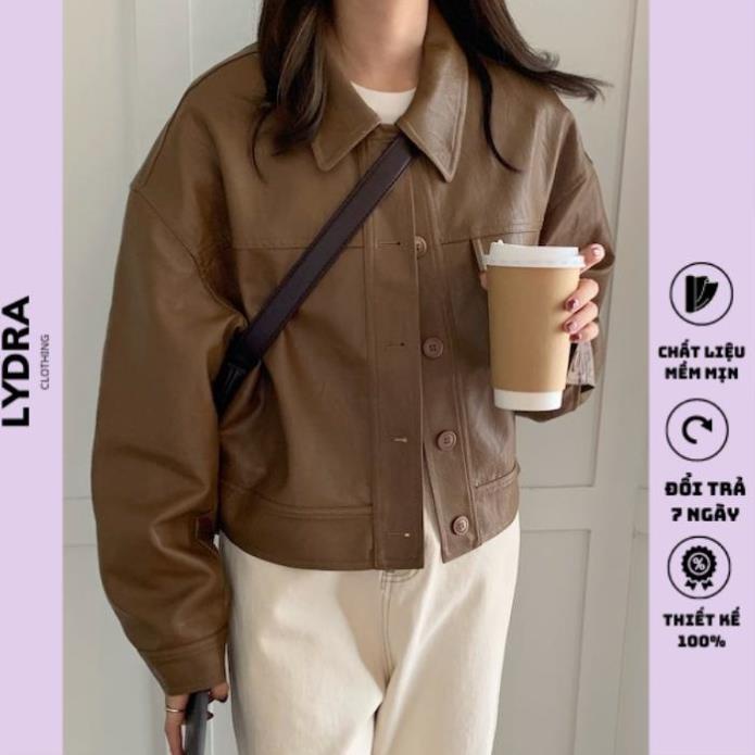 Khoát jacket kiểu dáng ngắn croptop tay bồng cá tính hàn quốc
