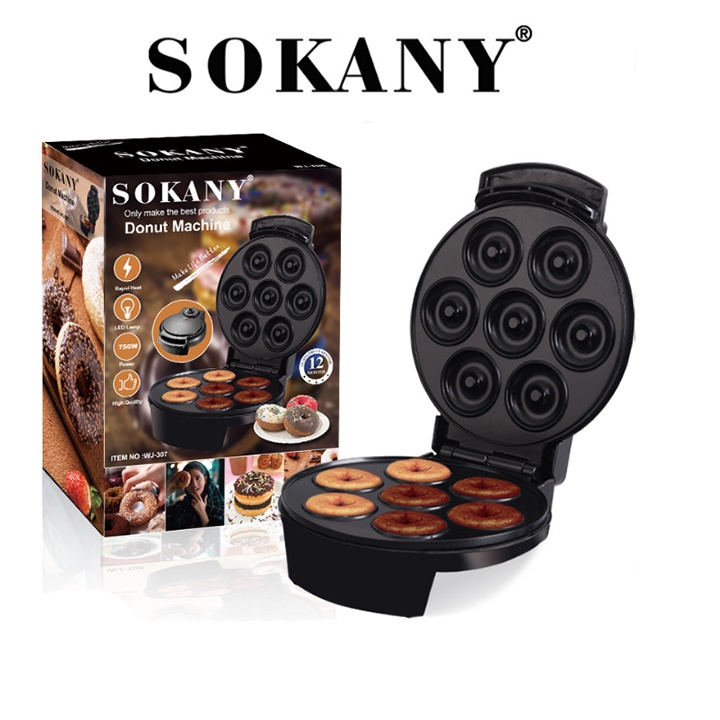 Máy làm bánh Donut 7 cái cao cấp Sokany