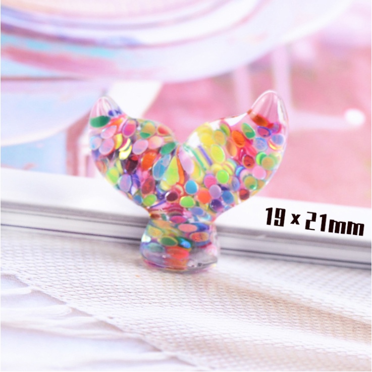 Sticker jibbitz gắn dép sục Crocs hình cá ngựa, vỏ sò, đuôi cá, sao biển phong cách epoxy mix màu