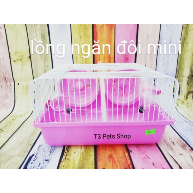 [TẶNG NHÀ TẮM]  Lồng ngăn đôi mini dành cho hamster