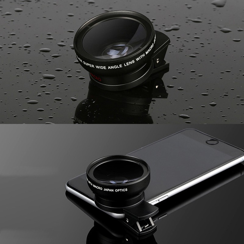 Ống Kính Super Wide Angle 0.45x Và 15x Macro Lens Clip-on Cho Camera Iphone