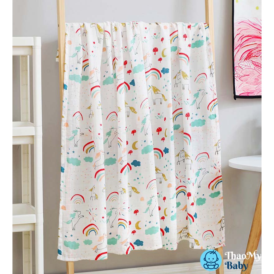 Khăn Tắm Sợi Tre Muslin Cho Bé KT 120x110cm