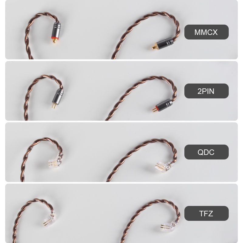 Dây Cáp Tai Nghe 4 Lõi Đồng 7N Màu Nâu Đậm